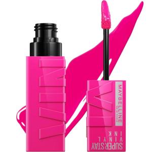 MAYBELLINE Super Stay Vinyl Ink Longwear No-Budge Liquid Lipcolor Make Up, Highly Pigmented Color and Instant Shine, Upbeat, 1 Count(150 STRIKING)