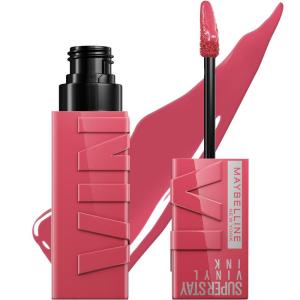 MAYBELLINE Super Stay Vinyl Ink Longwear No-Budge Liquid Lipcolor Make Up, Highly Pigmented Color and Instant Shine, Upbeat, 1 Count(160 SULTRY)