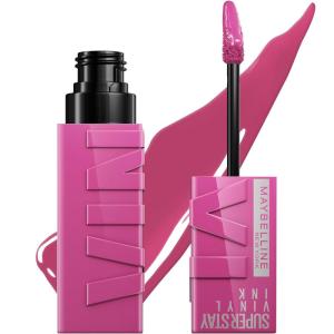 MAYBELLINE Super Stay Vinyl Ink Longwear No-Budge Liquid Lipcolor Make Up, Highly Pigmented Color and Instant Shine, Upbeat, 1 Count(165 EDGEY)