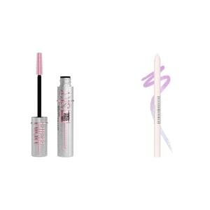 Maybelline Lash Sensational Sky High Glitter Mascara and Tattoo Studio Eyeliner Bundle, Includes 1 Mascara in Space Diamond and 1 Gel Eyeliner in Stardust Chrome for Glitter Eye Makeup(SPACE DIAMOND & STARDUST CHROME)