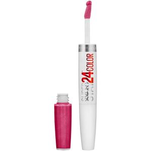 Maybelline Super Stay 24, 2-Step Liquid Lipstick Makeup, Long Lasting Highly Pigmented Color with Moisturizing Balm, Everlasting Wine, Plum Red, 1 Count(010 RELIABLE RASPBERRY)