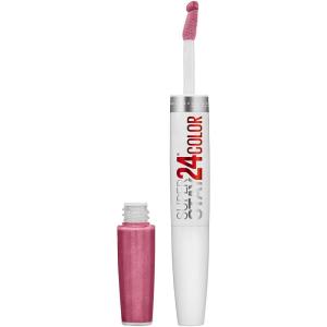Maybelline Super Stay 24, 2-Step Liquid Lipstick Makeup, Long Lasting Highly Pigmented Color with Moisturizing Balm, Everlasting Wine, Plum Red, 1 Count(100 VERY CRANBERRY)