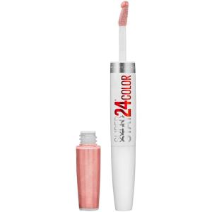 Maybelline Super Stay 24, 2-Step Liquid Lipstick Makeup, Long Lasting Highly Pigmented Color with Moisturizing Balm, Everlasting Wine, Plum Red, 1 Count(136 CONSTANT TOAST)