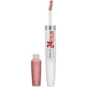 Maybelline Super Stay 24, 2-Step Liquid Lipstick Makeup, Long Lasting Highly Pigmented Color with Moisturizing Balm, Everlasting Wine, Plum Red, 1 Count(150 TIMELESS TOFFEE)