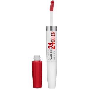 Maybelline Super Stay 24, 2-Step Liquid Lipstick Makeup, Long Lasting Highly Pigmented Color with Moisturizing Balm, Everlasting Wine, Plum Red, 1 Count(200 ETERNAL CHERRY)