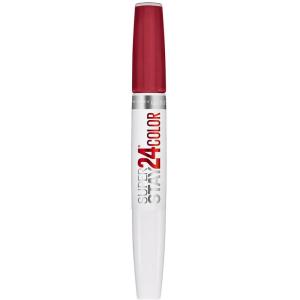 Maybelline Super Stay 24, 2-Step Liquid Lipstick Makeup, Long Lasting Highly Pigmented Color with Moisturizing Balm, Everlasting Wine, Plum Red, 1 Count(25 KEEP UP THE FLAME)