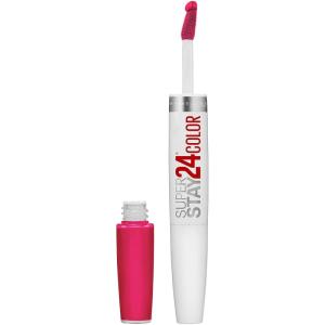Maybelline Super Stay 24, 2-Step Liquid Lipstick Makeup, Long Lasting Highly Pigmented Color with Moisturizing Balm, Everlasting Wine, Plum Red, 1 Count(305 CRISP MAGENTA)