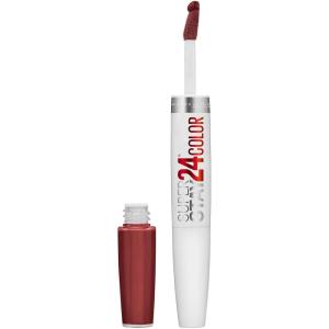 Maybelline Super Stay 24, 2-Step Liquid Lipstick Makeup, Long Lasting Highly Pigmented Color with Moisturizing Balm, Everlasting Wine, Plum Red, 1 Count(5 EVERLASTING WINE)