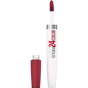 Maybelline Super Stay 24, 2-Step Liquid Lipstick Makeup, Long Lasting Highly Pigmented Color with Moisturizing Balm, Everlasting Wine, Plum Red, 1 Count(930 CITY ABLAZE)