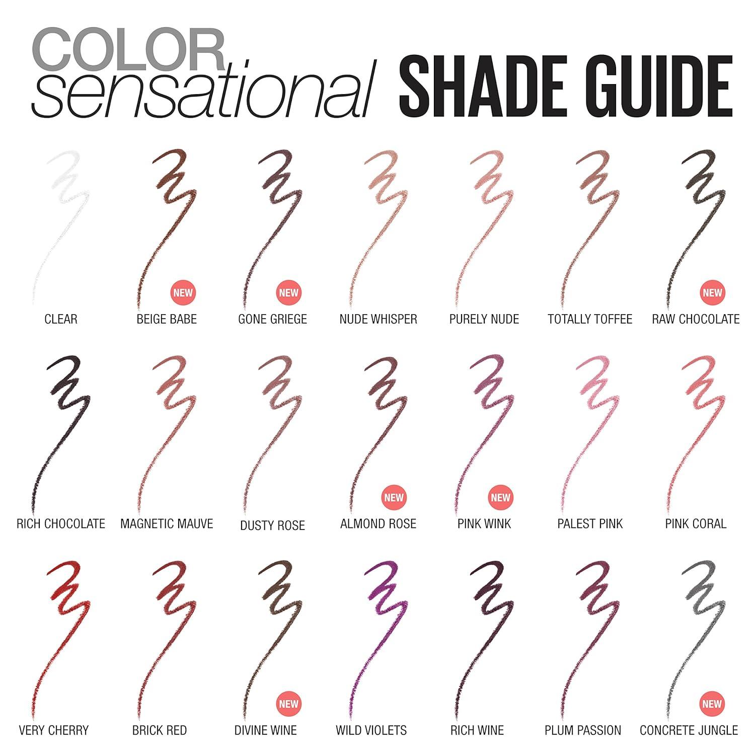 imageMaybelline Color Sensational Shaping Lip Liner with SelfSharpening Tip Totally Toffee Nude 1 Count135 PALEST PINK