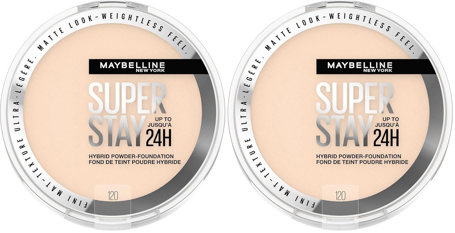 imageMaybelline Super Stay Up to 24HR Hybrid PowderFoundation MediumtoFull Coverage Makeup Matte Finish 128 1 CountSUPERSTAY POWDER 120