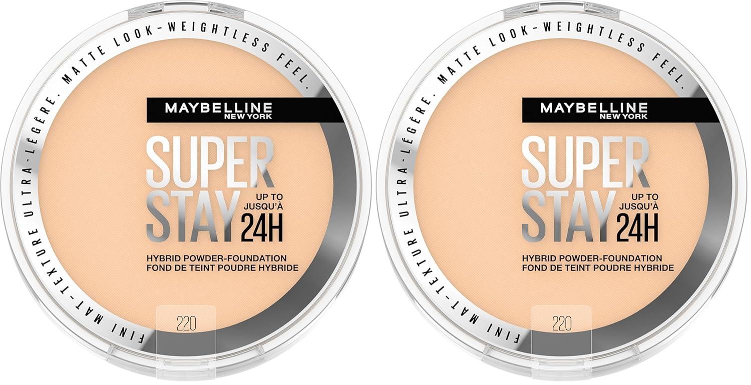 imageMaybelline Super Stay Up to 24HR Hybrid PowderFoundation MediumtoFull Coverage Makeup Matte Finish 128 1 CountSUPERSTAY POWDER 220