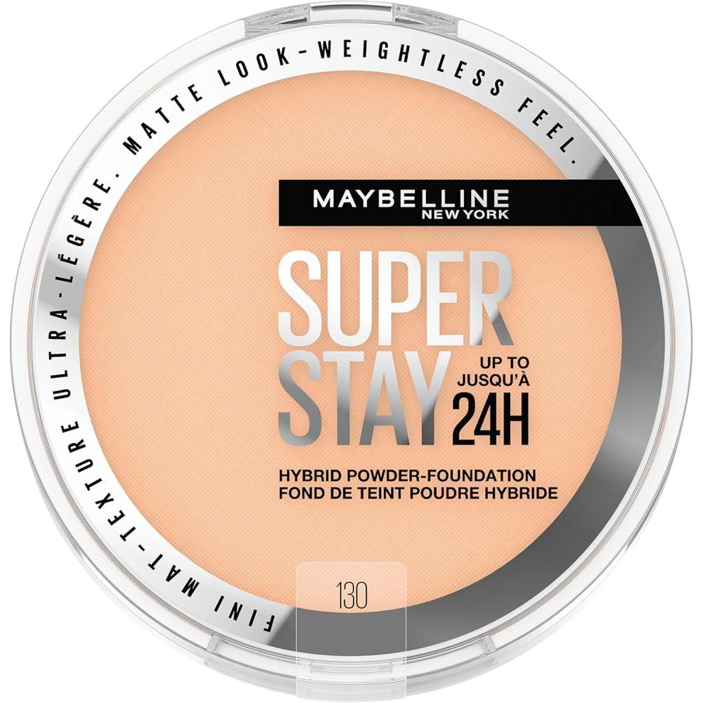 imageMaybelline Super Stay Up to 24HR Hybrid PowderFoundation MediumtoFull Coverage Makeup Matte Finish 128 1 CountSUPERSTAY POWDER 130