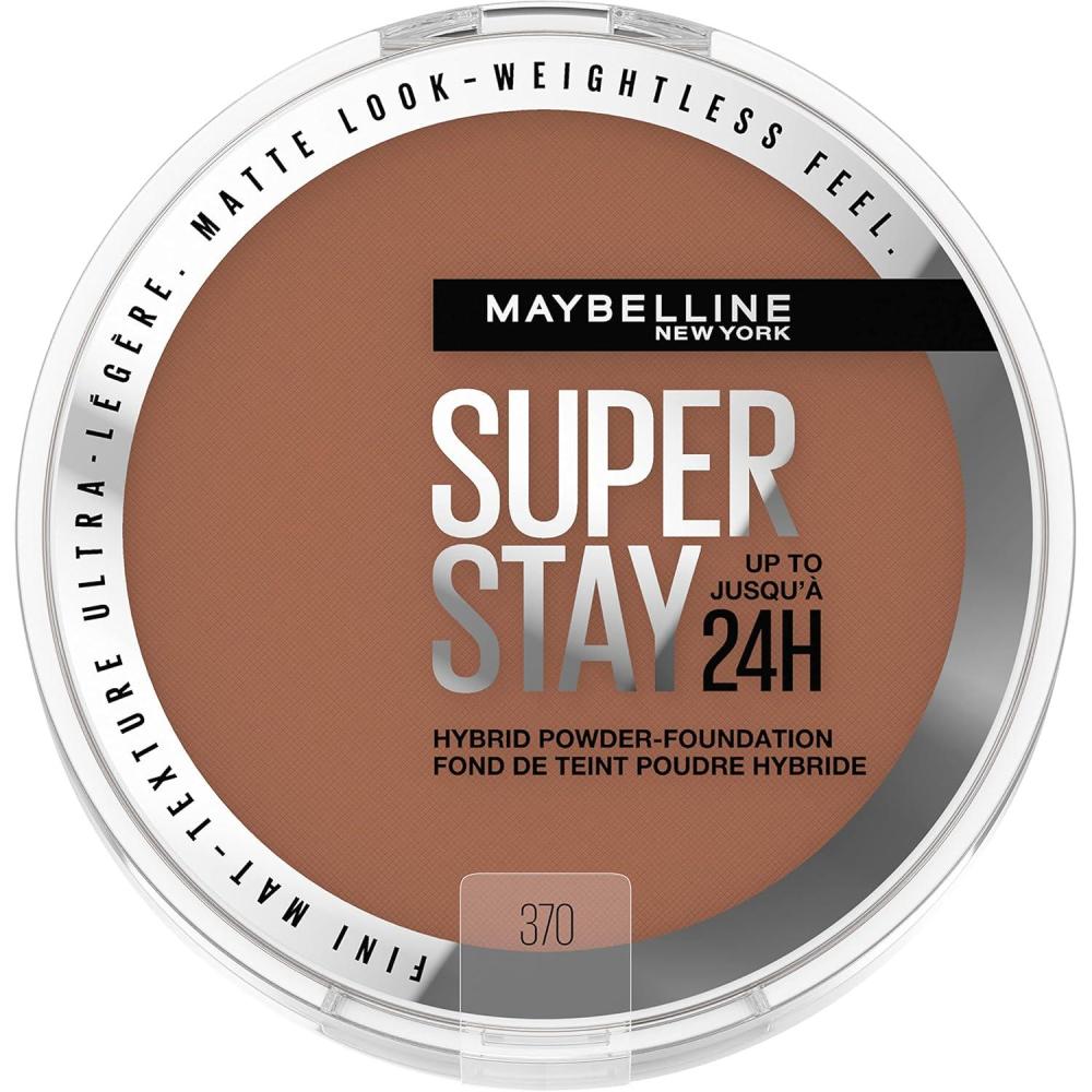 imageMaybelline Super Stay Up to 24HR Hybrid PowderFoundation MediumtoFull Coverage Makeup Matte Finish 128 1 CountSUPERSTAY POWDER 370