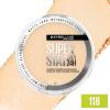 Maybelline Super Stay Up to 24HR Hybrid Powder-Foundation, Medium-to-Full Coverage Makeup, Matte Finish, 128, 1 Count(SUPERSTAY POWDER 118)