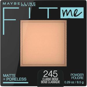 Maybelline Fit Me Matte + Poreless Pressed Face Powder Makeup & Setting Powder, Java, 1 Count(245 CLASSIC BEIGE)