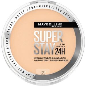 Maybelline Super Stay Up to 24HR Hybrid Powder-Foundation, Medium-to-Full Coverage Makeup, Matte Finish, 128, 1 Count(SUPERSTAY POWDER 220)