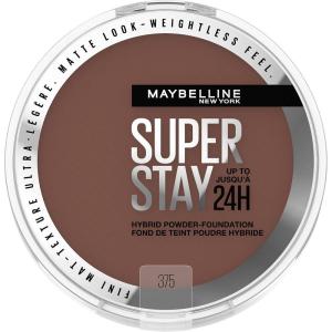 Maybelline Super Stay Up to 24HR Hybrid Powder-Foundation, Medium-to-Full Coverage Makeup, Matte Finish, 128, 1 Count(SUPERSTAY POWDER 375)