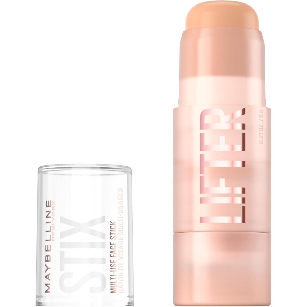 imageMaybelline Lifter Stix MultiUse Face Stick  Contour Bronzer Concealer and Foundation Stick AllInOne Creamy Face Makeup with Cranberry Seed Oil 50 1 Count15  Cool