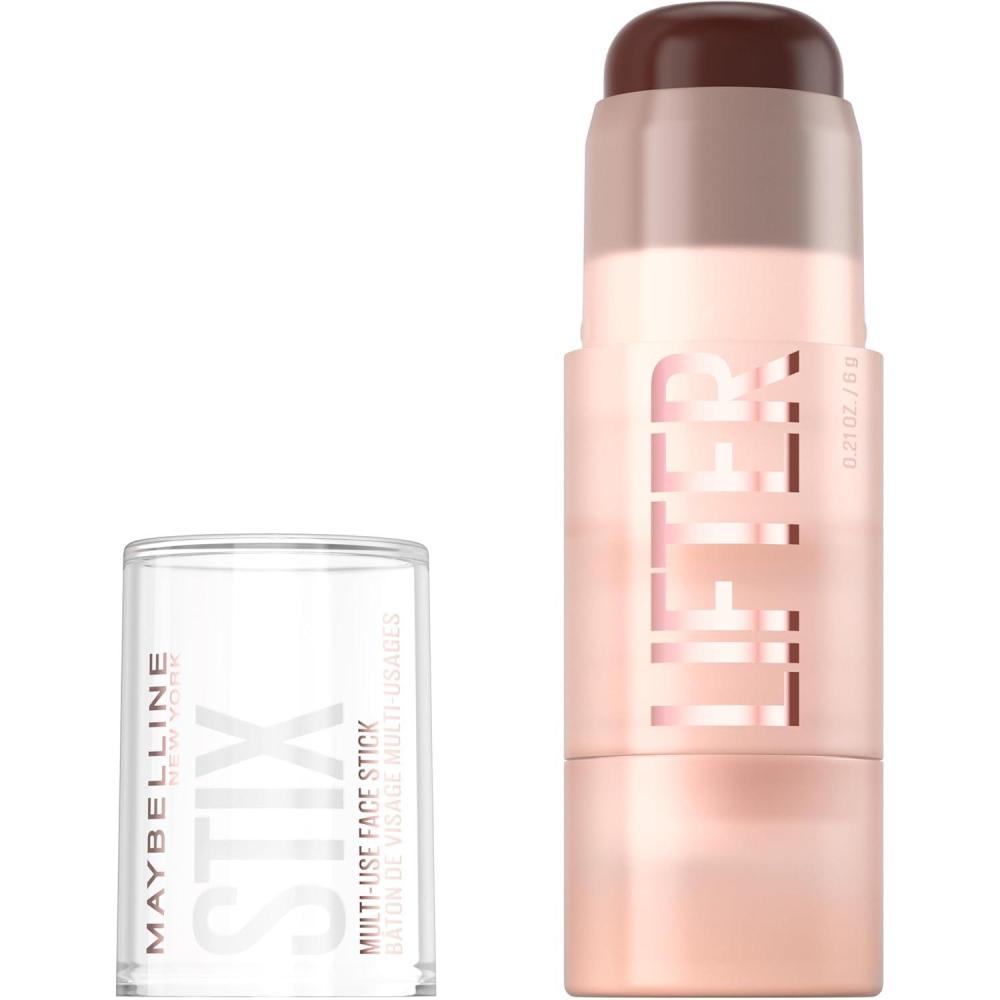 imageMaybelline Lifter Stix MultiUse Face Stick Contour Bronzer Concealer and Foundation Stick AllInOne Creamy Face Makeup with Cranberry Seed Oil 50 1 Count90 Cool