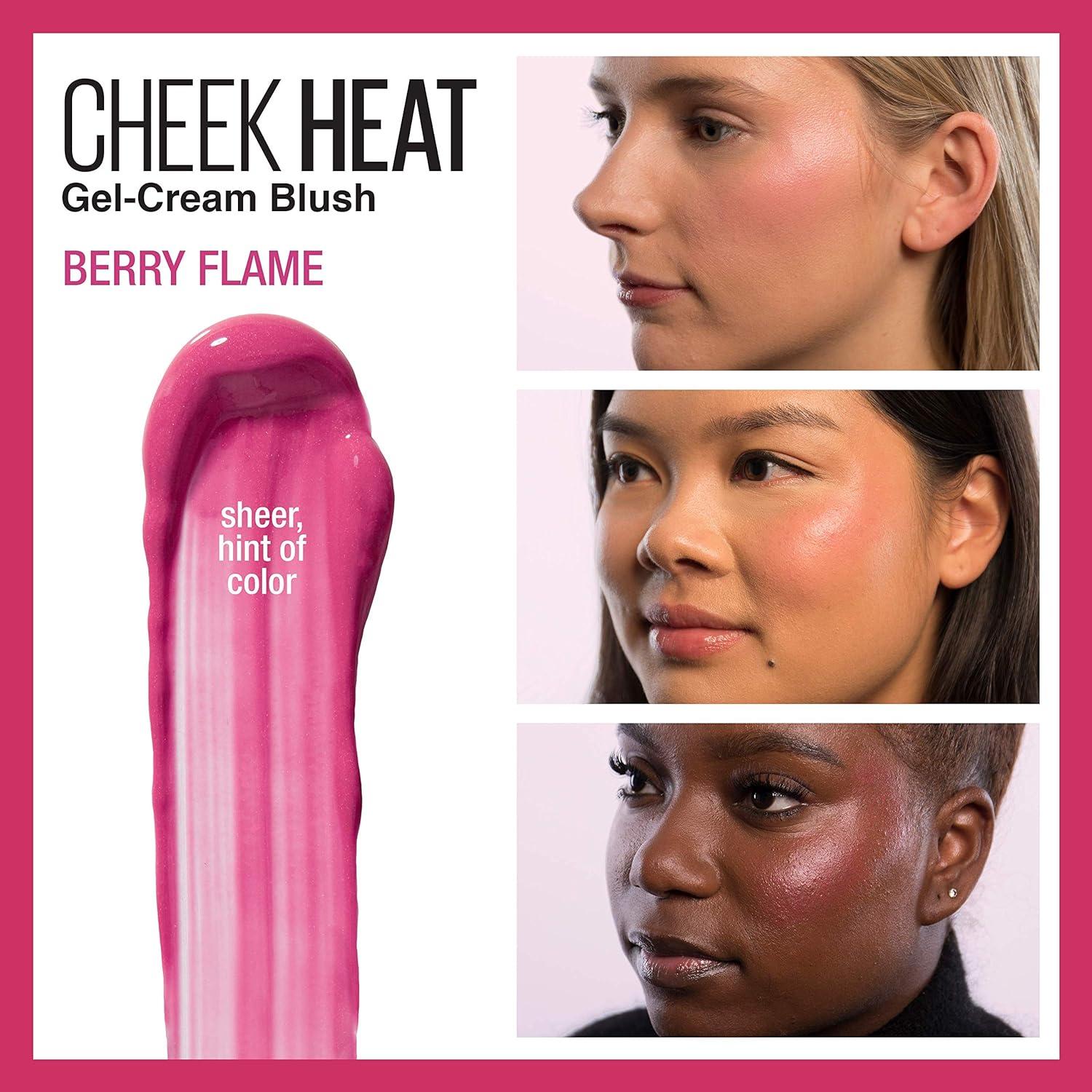 imageMaybelline New York Cheek Heat GelCream Blush Makeup Lightweight Breathable Feel Sheer Flush Of Color NaturalLooking Dewy Finish OilFree Coral Ember 1 Count35 BERRY FLAME