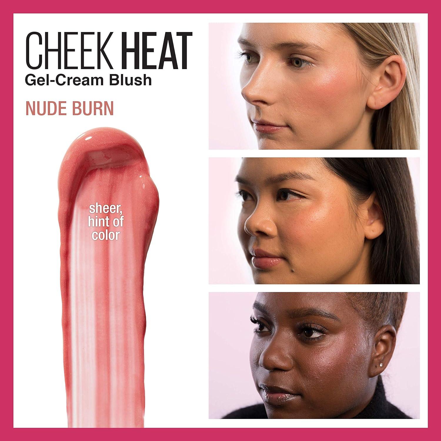 imageMaybelline New York Cheek Heat GelCream Blush Makeup Lightweight Breathable Feel Sheer Flush Of Color NaturalLooking Dewy Finish OilFree Coral Ember 1 Count15 NUDE BURN