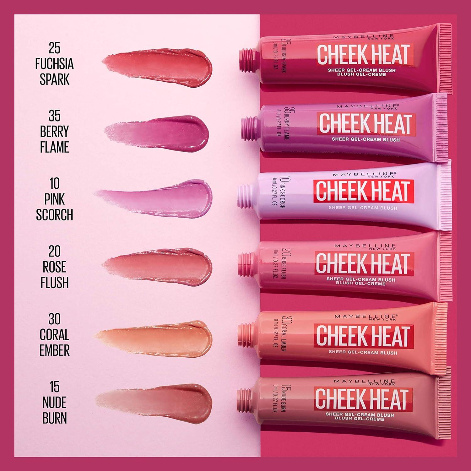 imageMaybelline New York Cheek Heat GelCream Blush Makeup Lightweight Breathable Feel Sheer Flush Of Color NaturalLooking Dewy Finish OilFree Coral Ember 1 Count20 ROSE FLUSH