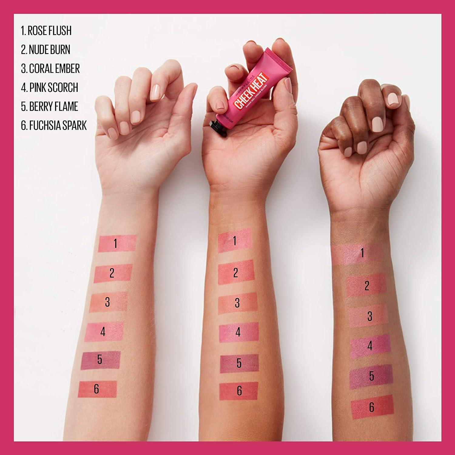 imageMaybelline New York Cheek Heat GelCream Blush Makeup Lightweight Breathable Feel Sheer Flush Of Color NaturalLooking Dewy Finish OilFree Coral Ember 1 Count25 FUCHSIA SPARK