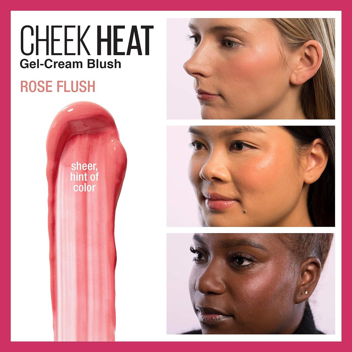 imageMaybelline New York Cheek Heat GelCream Blush Makeup Lightweight Breathable Feel Sheer Flush Of Color NaturalLooking Dewy Finish OilFree Coral Ember 1 Count20 ROSE FLUSH