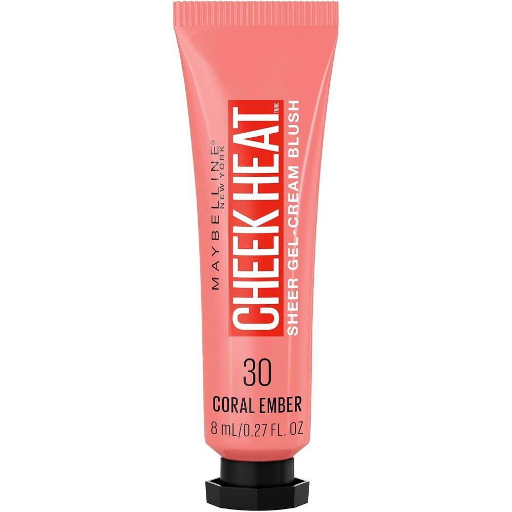 imageMaybelline New York Cheek Heat GelCream Blush Makeup Lightweight Breathable Feel Sheer Flush Of Color NaturalLooking Dewy Finish OilFree Coral Ember 1 Count30 CORAL EMBER