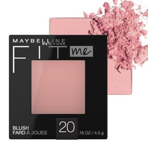 Maybelline Fit Me Blush, Lightweight, Smooth, Blendable, Long-lasting All-Day Face Enhancing Makeup Color, Peach, 1 Count(20 MAUVE)