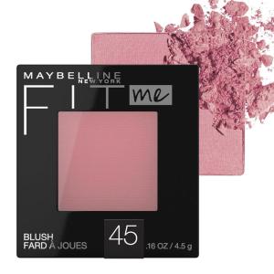 Maybelline Fit Me Blush, Lightweight, Smooth, Blendable, Long-lasting All-Day Face Enhancing Makeup Color, Peach, 1 Count(45 PLUM)