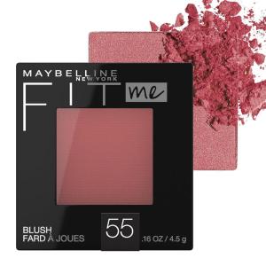 Maybelline Fit Me Blush, Lightweight, Smooth, Blendable, Long-lasting All-Day Face Enhancing Makeup Color, Peach, 1 Count(55 BERRY)