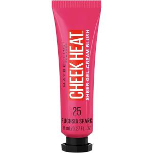 Maybelline New York Cheek Heat Gel-Cream Blush Makeup, Lightweight, Breathable Feel, Sheer Flush Of Color, Natural-Looking, Dewy Finish, Oil-Free, Coral Ember, 1 Count(25 FUCHSIA SPARK)