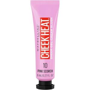 Maybelline New York Cheek Heat Gel-Cream Blush Makeup, Lightweight, Breathable Feel, Sheer Flush Of Color, Natural-Looking, Dewy Finish, Oil-Free, Coral Ember, 1 Count(10 PINK SCORCH)