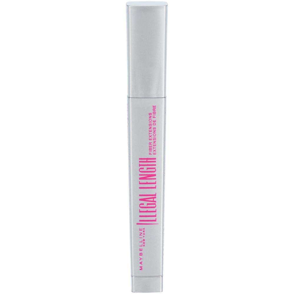 imageMaybelline Illegal Length Fiber Extensions Washable Mascara Instant Lashes No Flaking Blackest Black 1 Count