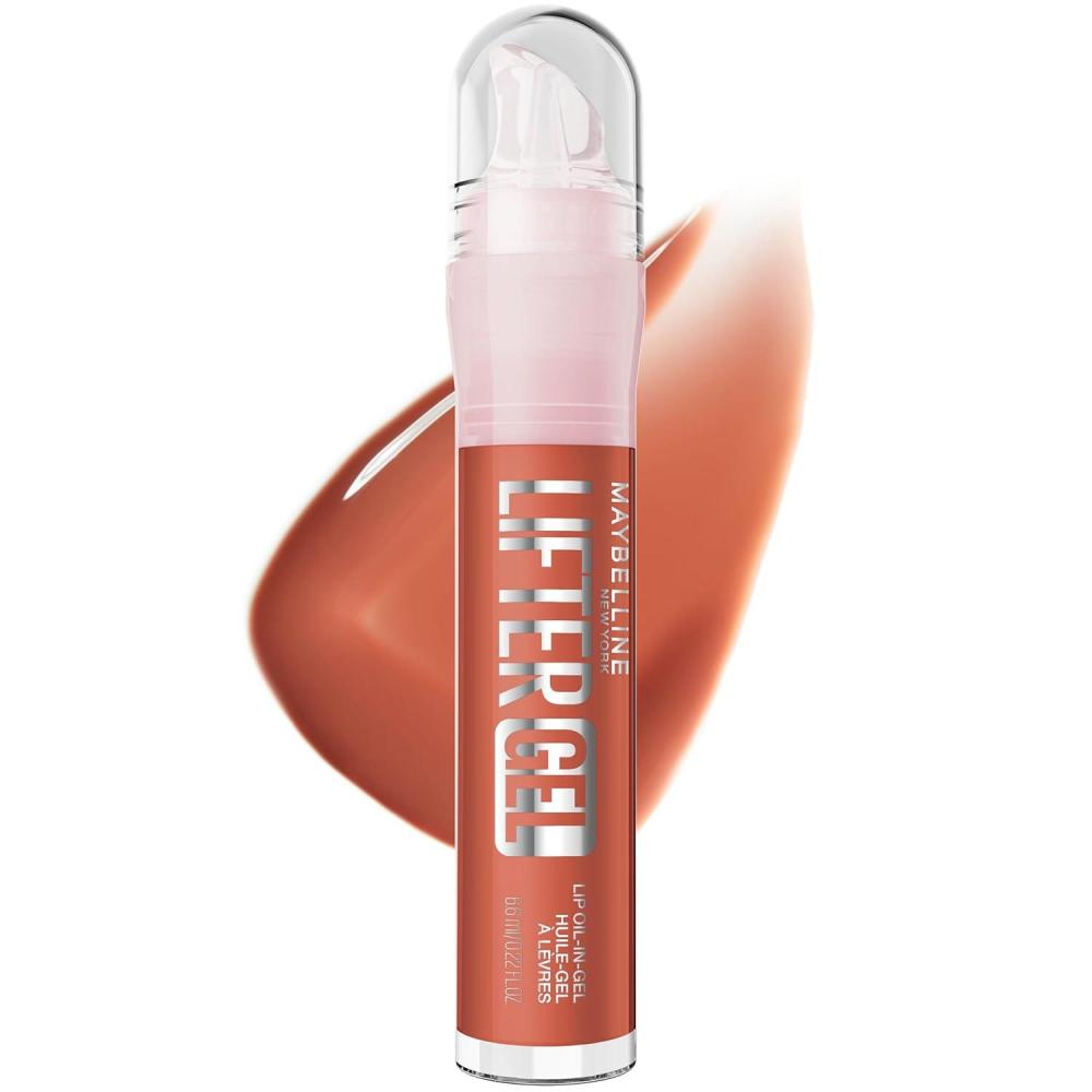 imageMAYBELLINE Lifter OilinGel Lip Gloss for Glassy Bouncy Shine Hydrating Tinted Lip Balm and Moisturizer with Hyaluronic Acid and Passionfruit Oil Blue Boba Sheer Blue PearlVanilla Horchata