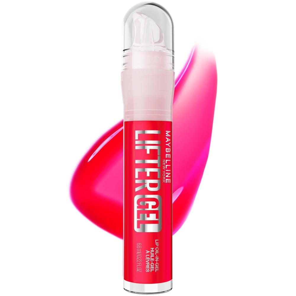 imageMAYBELLINE Lifter OilinGel Lip Gloss for Glassy Bouncy Shine Hydrating Tinted Lip Balm and Moisturizer with Hyaluronic Acid and Passionfruit Oil Blue Boba Sheer Blue PearlMelonAde
