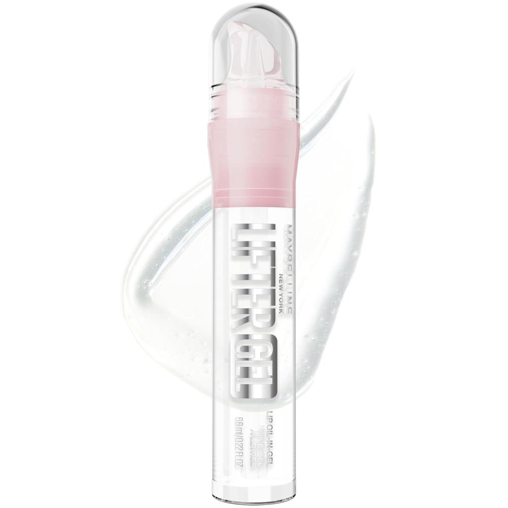 imageMAYBELLINE Lifter OilinGel Lip Gloss for Glassy Bouncy Shine Hydrating Tinted Lip Balm and Moisturizer with Hyaluronic Acid and Passionfruit Oil Blue Boba Sheer Blue PearlMintini