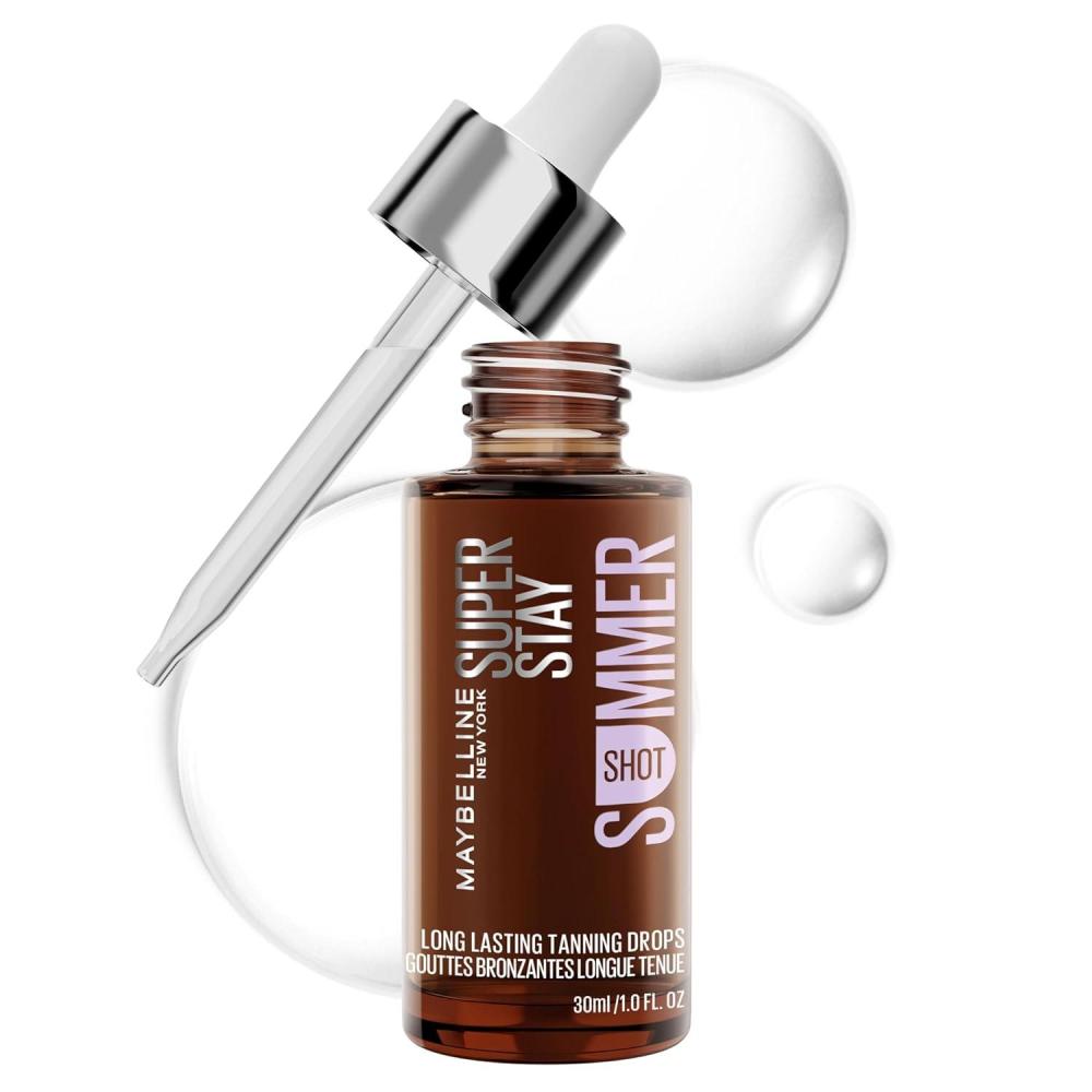 imageMaybelline Super Stay Summer Shot Face Tanning Drops Customizable Self Tan for 96 Hours with 2 Hyaluronic Acid For Face and Neck Buildable StreakFree Universal Shade Summer Tan 1 Count
