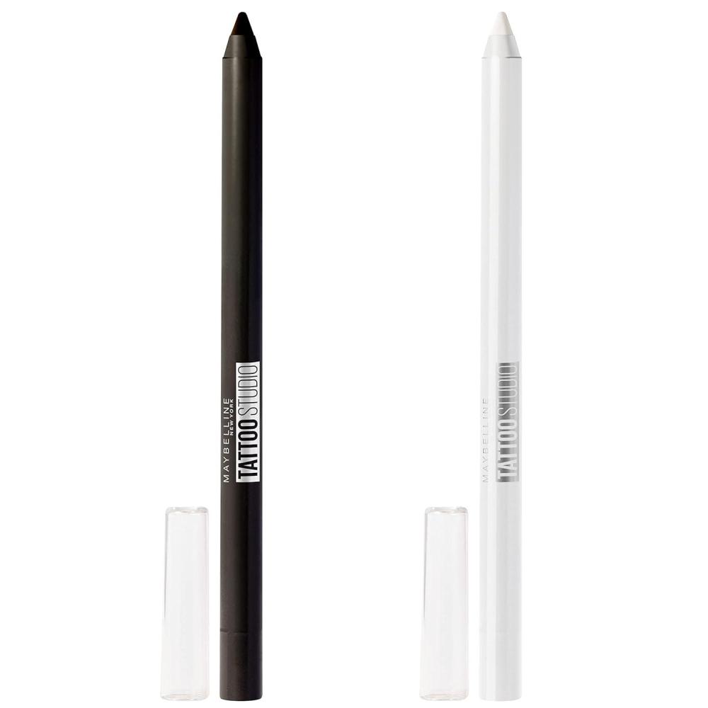 imageMaybelline TattooStudio LongLasting Sharpenable Eyeliner Pencil Deep Onyx Polished White BundlePOLISHED WHITE DEEP ONYX BUNDLE