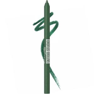 Maybelline TattooStudio Long-Lasting Sharpenable Eyeliner Pencil, Deep Onyx + Polished White Bundle(817 HUNTER GREEN)